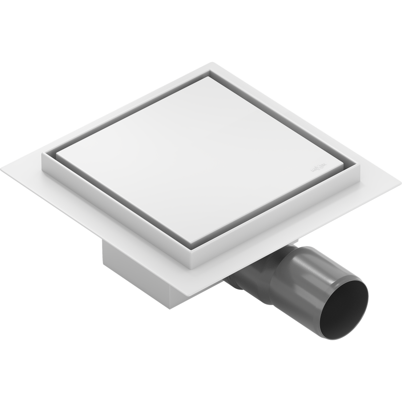 Mexen Flat-Q M13 siphon de sol carré 12 x 12 cm, blanc - 1210012