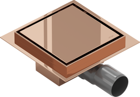 Mexen Flat-Q M13 siphon de sol carré 12 x 12 cm, or rose - 1610012