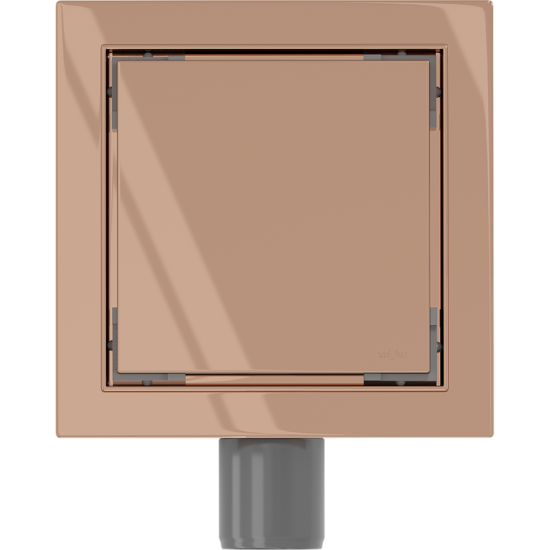 Mexen Flat-Q M13 siphon de sol carré 12 x 12 cm, or rose - 1610012