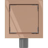 Mexen Flat-Q M13 siphon de sol carré 12 x 12 cm, or rose - 1610012