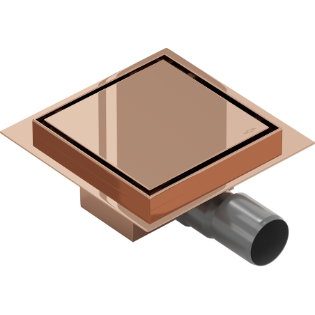 Mexen Flat-Q M13 siphon de sol carré 15 x 15 cm, or rose - 1610015