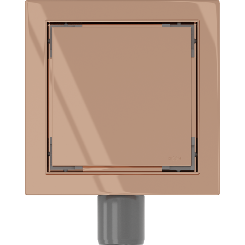 Mexen Flat-Q M13 siphon de sol carré 15 x 15 cm, or rose - 1610015