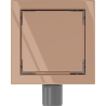 Mexen Flat-Q M13 siphon de sol carré 15 x 15 cm, or rose - 1610015