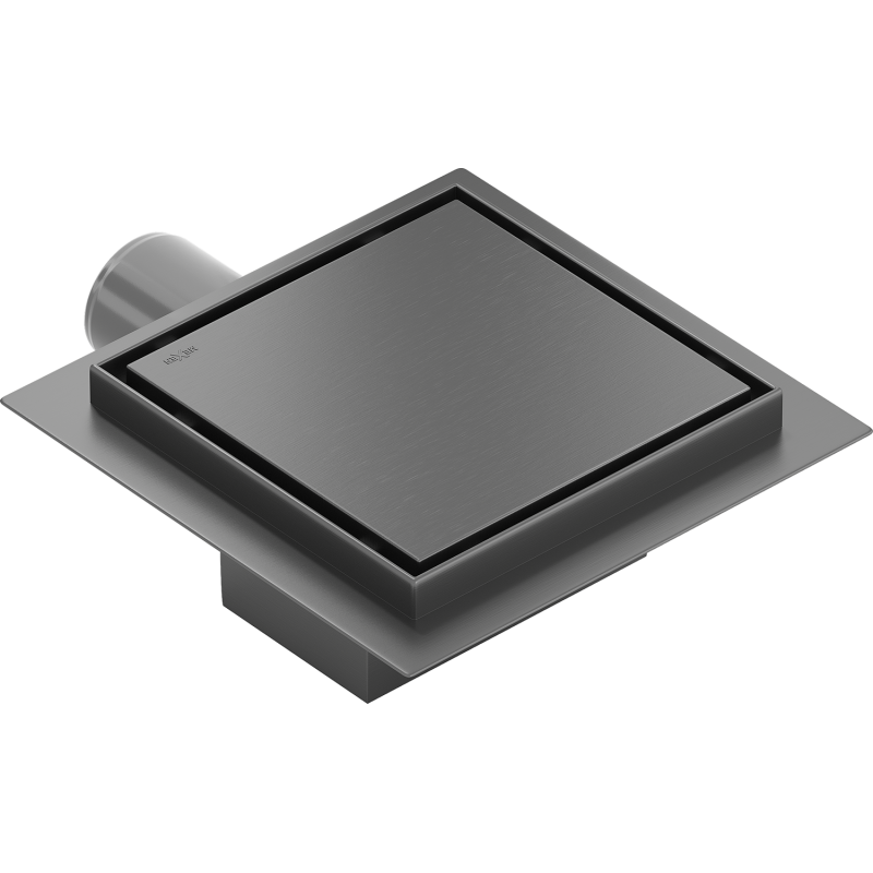 Mexen Flat-Q M13 siphon de sol carré 15 x 15 cm, gris fusil brossé - 1E10015
