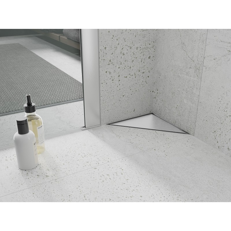 Mexen Flat-T M13 caniveau de sol triangulaire 20 x 20 cm, inox - 1010320