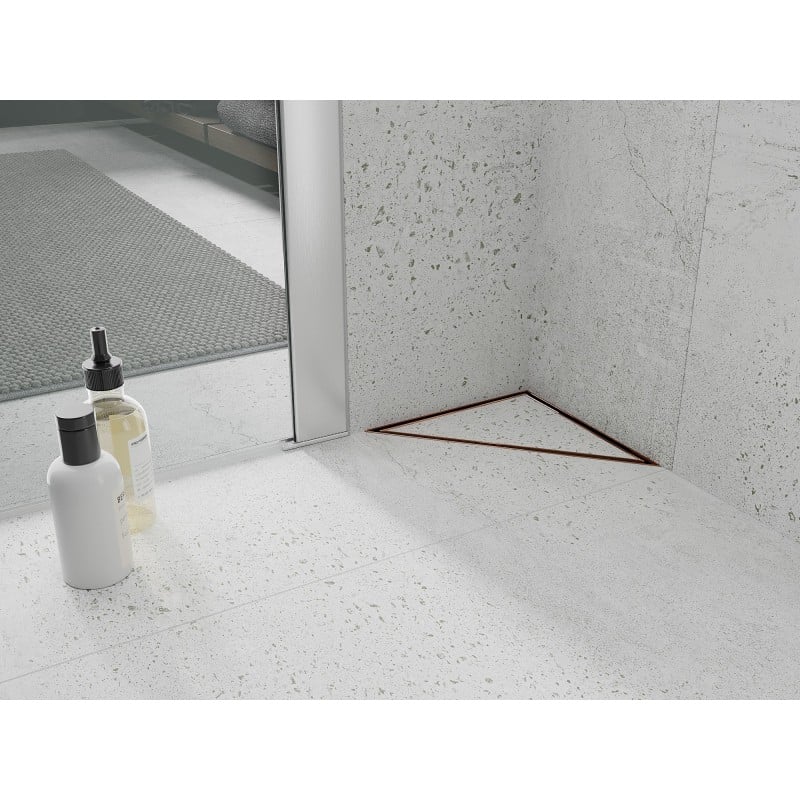 Mexen Flat-T M13 siphon mural triangulaire 20 x 20 cm, or rose - 1610320