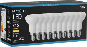 Mexen Nova 10x Ampoule LED E14, R50, 3W, Chaude - 3000K, 315 lm - L103-E14-0330-01x10