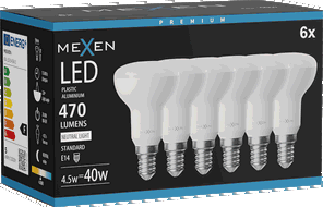Mexen Nova 6x Ampoule LED E14, R50, 4,5W, Neutre - 4000K, 470 lm - L103-E14-0540-01x06