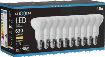 Mexen Nova 10x Ampoule LED E14, R50, 6W, Chaude - 3000K, 630 lm - L103-E14-0630-01x10