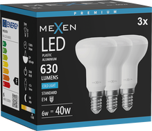 Mexen Nova 3x Ampoule LED E14, R50, 6W, Froid - 6500K, 630 lm - L103-E14-0665-01x03