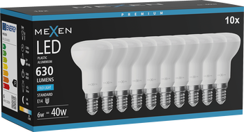 Mexen Nova 10x Ampoule LED E14, R50, 6W, Froid - 6500K, 630 lm - L103-E14-0665-01x10