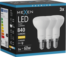 Mexen Nova 3x Ampoule LED E14, R50, 8W, Chaude - 3000K, 840 lm - L103-E14-0830-01x03