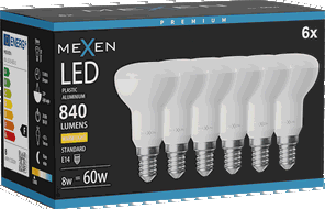 Mexen Nova 6x Ampoule LED E14, R50, 8W, Chaude - 3000K, 840 lm - L103-E14-0830-01x06