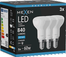 Mexen Nova 3x Ampoule LED E14, R50, 8W, Froid - 6500K, 840 lm - L103-E14-0865-01x03