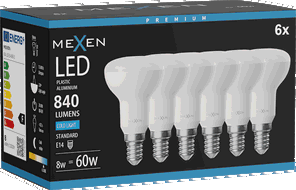 Mexen Nova 6x Ampoule LED E14, R50, 8W, Froid - 6500K, 840 lm - L103-E14-0865-01x06