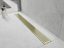 Mexen Flat M08 cache pour caniveau de douche 80 cm, or brossé - 1A25080