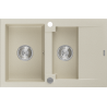 Mexen Gaspar évier en granit à 1,5 cuve avec un égouttoir court 737 x 475 mm, Beige - 6507731505-69