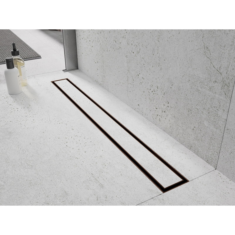 Mexen Flat M13 cache 2 en 1 pour drain linéaire 70 cm, cuivre brossé - 1C19070