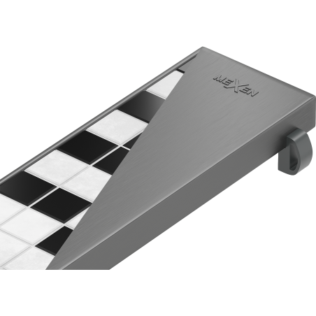 Mexen Flat M13 cache 2 en 1 pour drain linéaire 60 cm, gris canon brossé - 1E19060