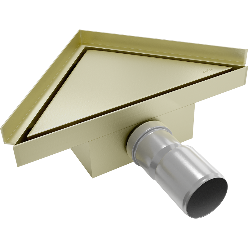 Mexen Flat-T M13 drainage de sol triangulaire 20 x 20 cm, or brossé - 1A10320