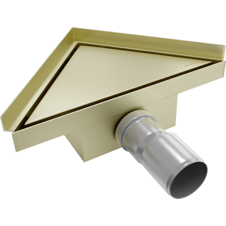 Mexen Flat-T M13 drainage de sol triangulaire 20 x 20 cm, or brossé - 1A10320