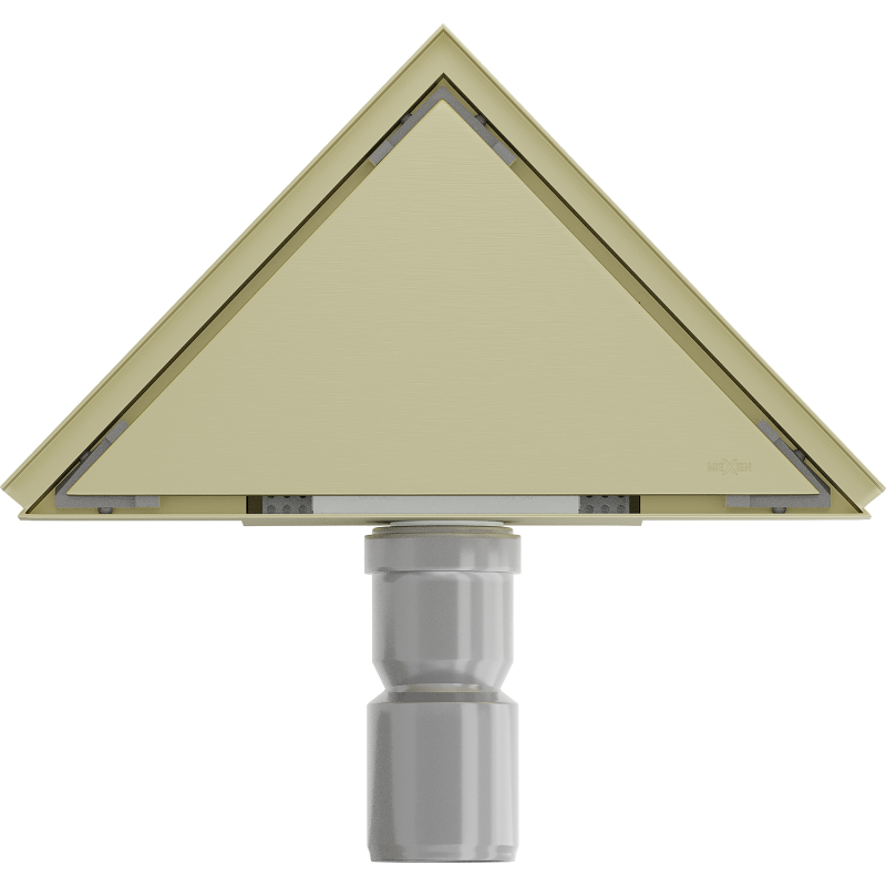 Mexen Flat-T M13 drainage de sol triangulaire 20 x 20 cm, or brossé - 1A10320