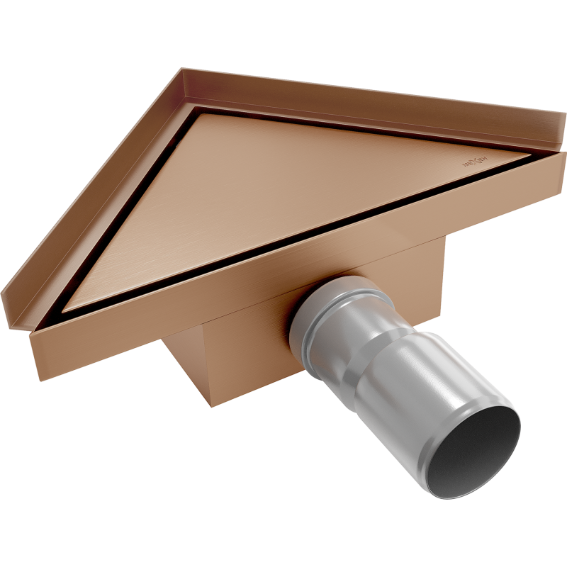 Mexen Flat-T M13 receveur de sol triangulaire 20 x 20 cm, cuivre brossé - 1C10320