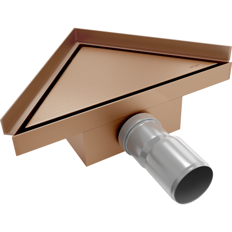 Mexen Flat-T M13 receveur de sol triangulaire 20 x 20 cm, cuivre brossé - 1C10320