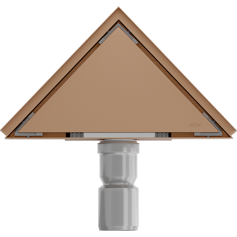 Mexen Flat-T M13 receveur de sol triangulaire 20 x 20 cm, cuivre brossé - 1C10320