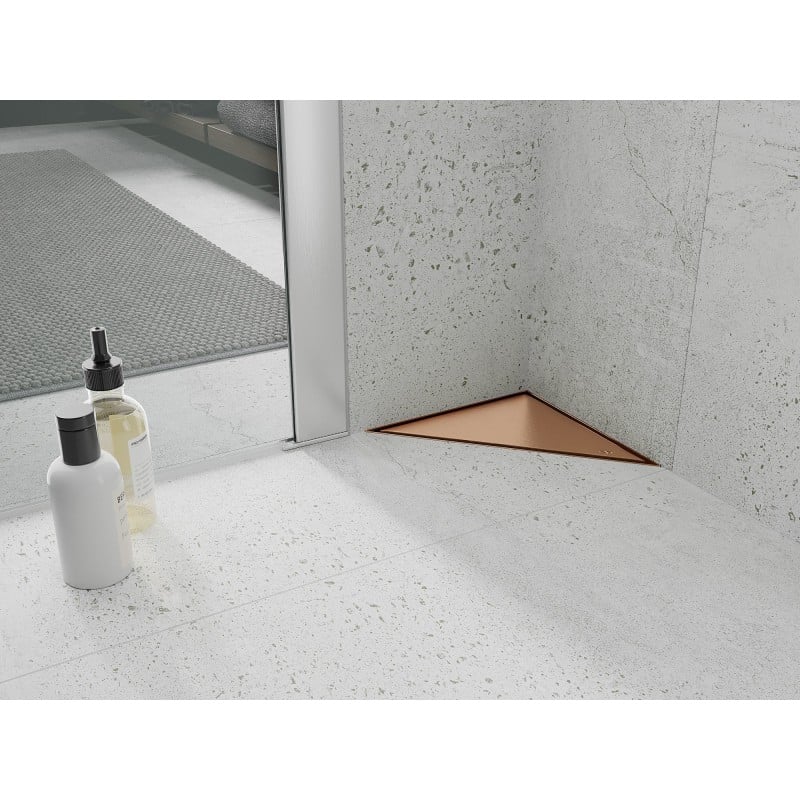 Mexen Flat-T M13 receveur de sol triangulaire 20 x 20 cm, cuivre brossé - 1C10320