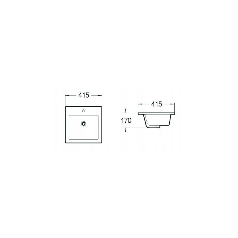 Mexen Stella lavabo encastré dans le plan 41 x 41 cm, blanc - 25454100