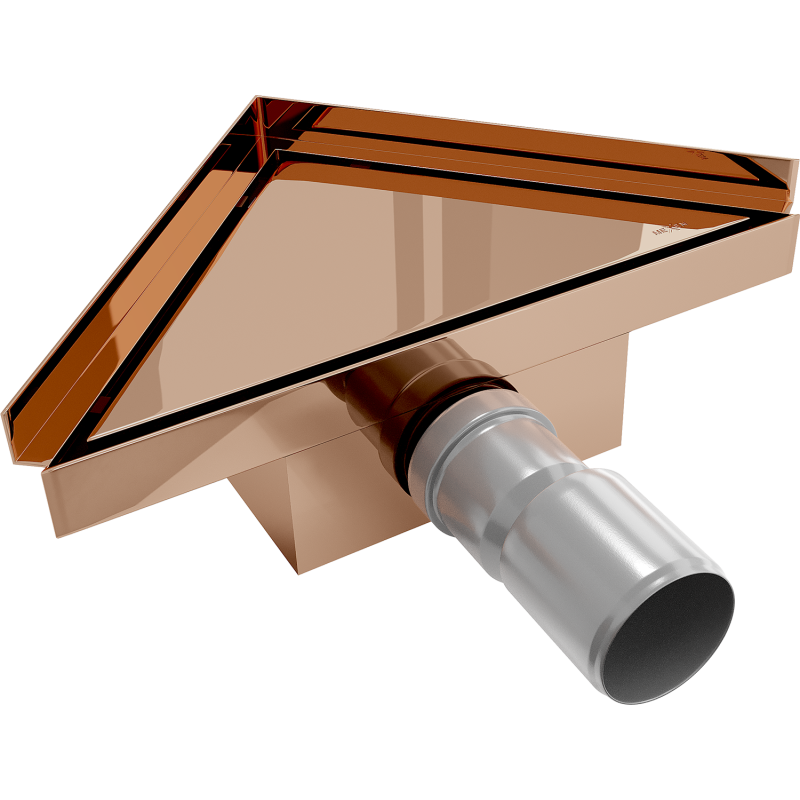 Mexen Flat-T M13 siphon mural triangulaire 20 x 20 cm, or rose - 1610320