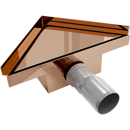 Mexen Flat-T M13 siphon mural triangulaire 20 x 20 cm, or rose - 1610320