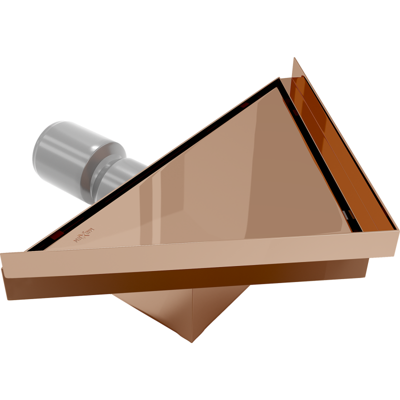 Mexen Flat-T M13 siphon mural triangulaire 20 x 20 cm, or rose - 1610320
