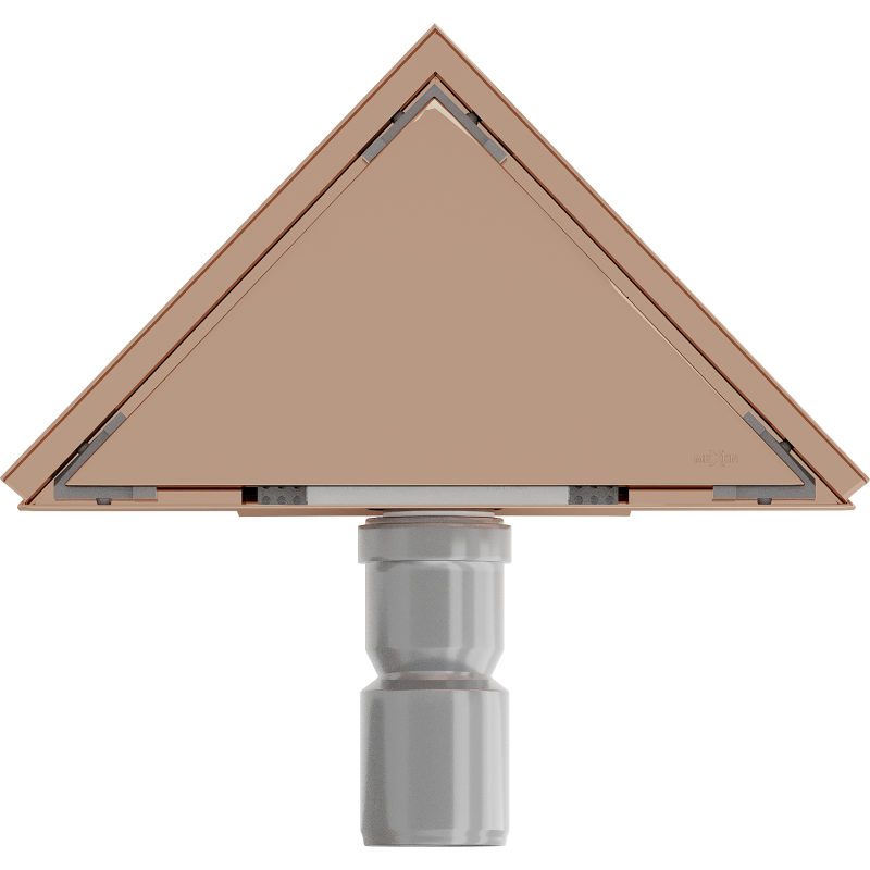 Mexen Flat-T M13 siphon mural triangulaire 20 x 20 cm, or rose - 1610320