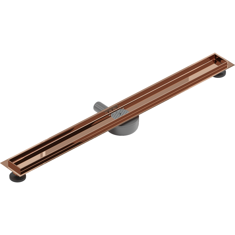 Mexen Flat 360° corps de drainage linéaire rotatif 80 cm, or rose - 1640090