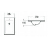 Mexen Alir lavabo encastré dans le plan 34 x 55 cm, blanc - 25503400