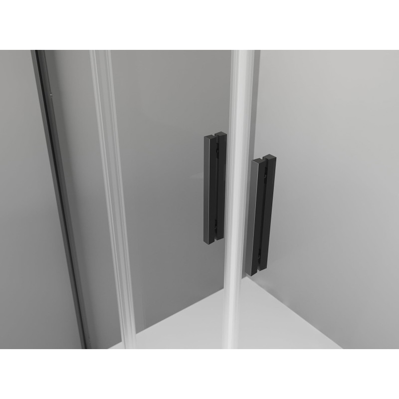 Mexen Exo-S Duo 3S cabine de douche à 3 parois coulissante 150 x 70 cm, transparent, noir - 8152-150-070-70-00-3S