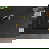 Mexen Leo évier en granit à 1 cuve avec égouttoir 900 x 500 mm, Noir, siphon Or - 6501901010-77-G