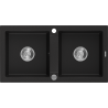 Mexen Mario évier en granit à 2 cuves 820 x 436 mm, Noir - 6504822000-77