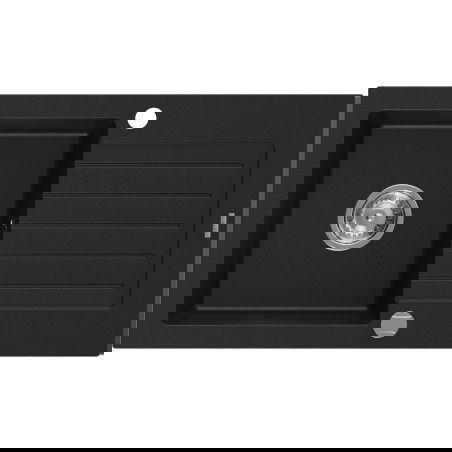 Mexen Pablo évier en granit à 1 cuve avec égouttoir 752 x 436 mm, Noir - 6510751010-77