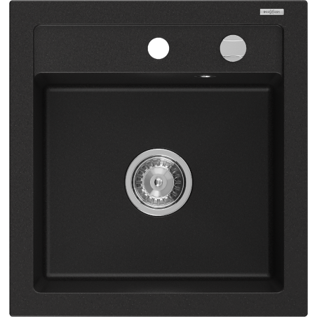 Mexen Vito évier en granit à 1 cuve 520 x 490 mm, Noir - 6503521000-77
