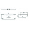 Mexen Dagna lavabo encastré dans le plan 81 x 39 cm, blanc - 21998000