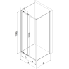 Mexen Exo-S 3S cabine de douche coulissante à 3 parois 100 x 70 cm, transparente, or - 8151-100-070-50-00-3S