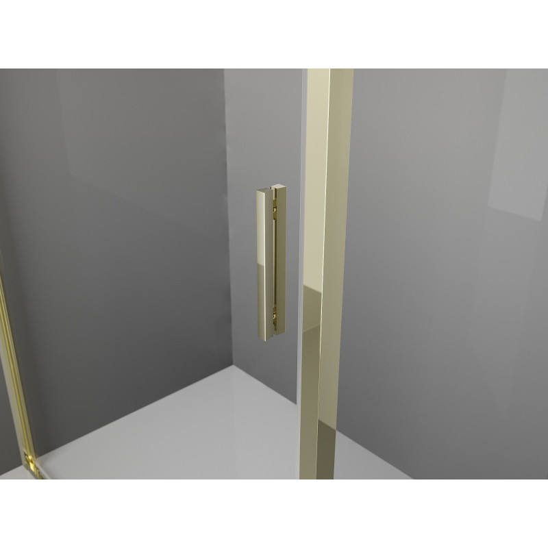 Mexen Exo-S 3S cabine de douche à 3 murs coulissante 110 x 70 cm, transparent, dorée - 8151-110-070-50-00-3S