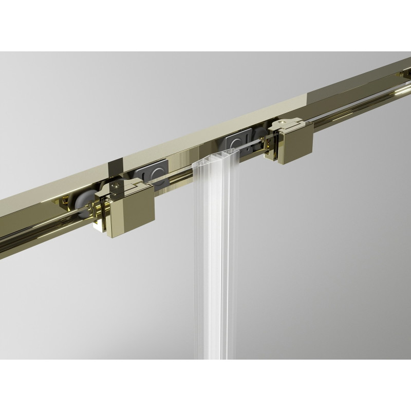 Mexen Exo-S 3S cabine de douche 3 parois coulissante 90 x 100 cm, transparent, or - 8151-090-100-50-00-3S