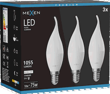 Mexen Nova 3x Ampoule LED flamme E14, C37, 10W, Neutre - 4000K, 1055 lm - L106-E14-1040-01x03