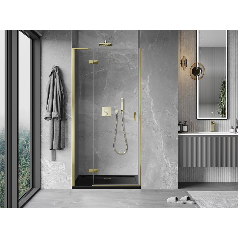 Mexen Mist-H L porte de douche pivotante gauche 95 cm, transparent, doré - 8A5L-095-000-50-00-L