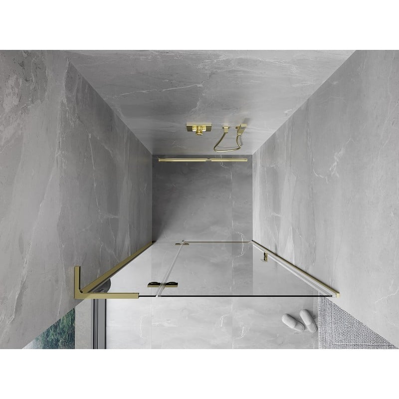 Mexen Mist-H L porte de douche pivotante gauche 110 cm, transparent, doré - 8A5L-110-000-50-00-L