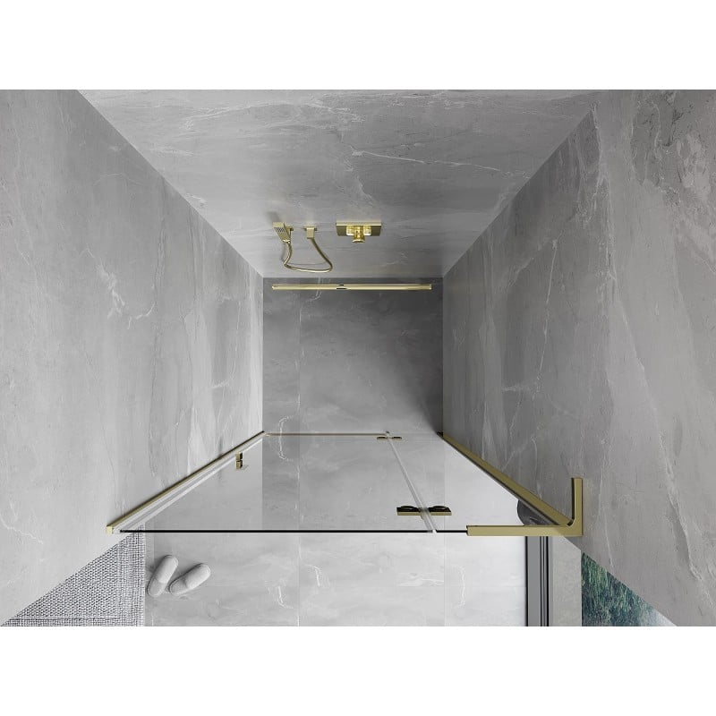 Mexen Mist-H L porte de douche battante droite 100 cm, transparent, doré - 8A5L-100-000-50-00-P